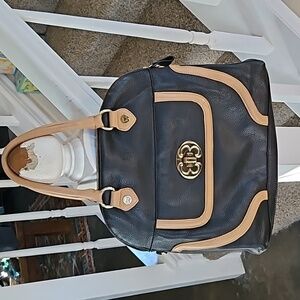 Gorgeous EMMA FOX black leather tote satchel bag purse floral lining no strap